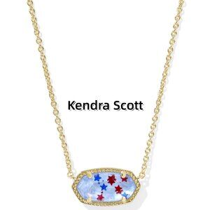 Elisa Gold Pendant Necklace in Navy Abalone